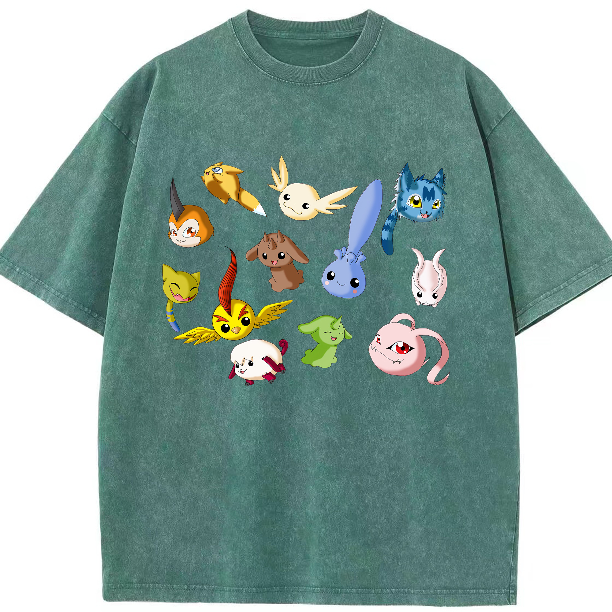 （画像用） Digimon デジタルモンスター/デジモン 綿100% ヴィンテージ風 半袖Tシャツ（フロントプリント）